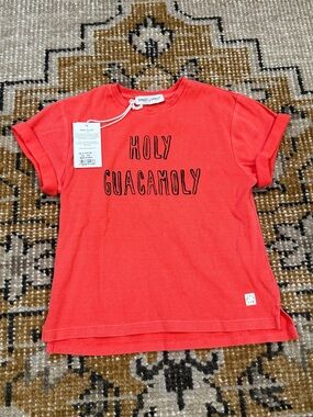 Kids Short Sleeve “Holy Gaucamole” Coral Tee - Classic Crew Neck